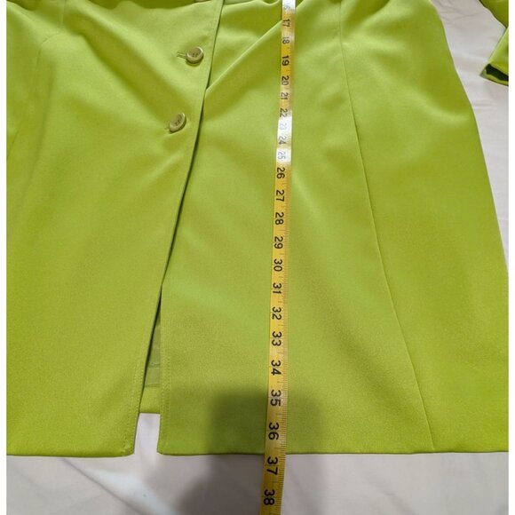 Nygard Womens Lime Green Mid-Length Button-Front Dress Jacket 18W Polyester Blen - Picture 10 of 13